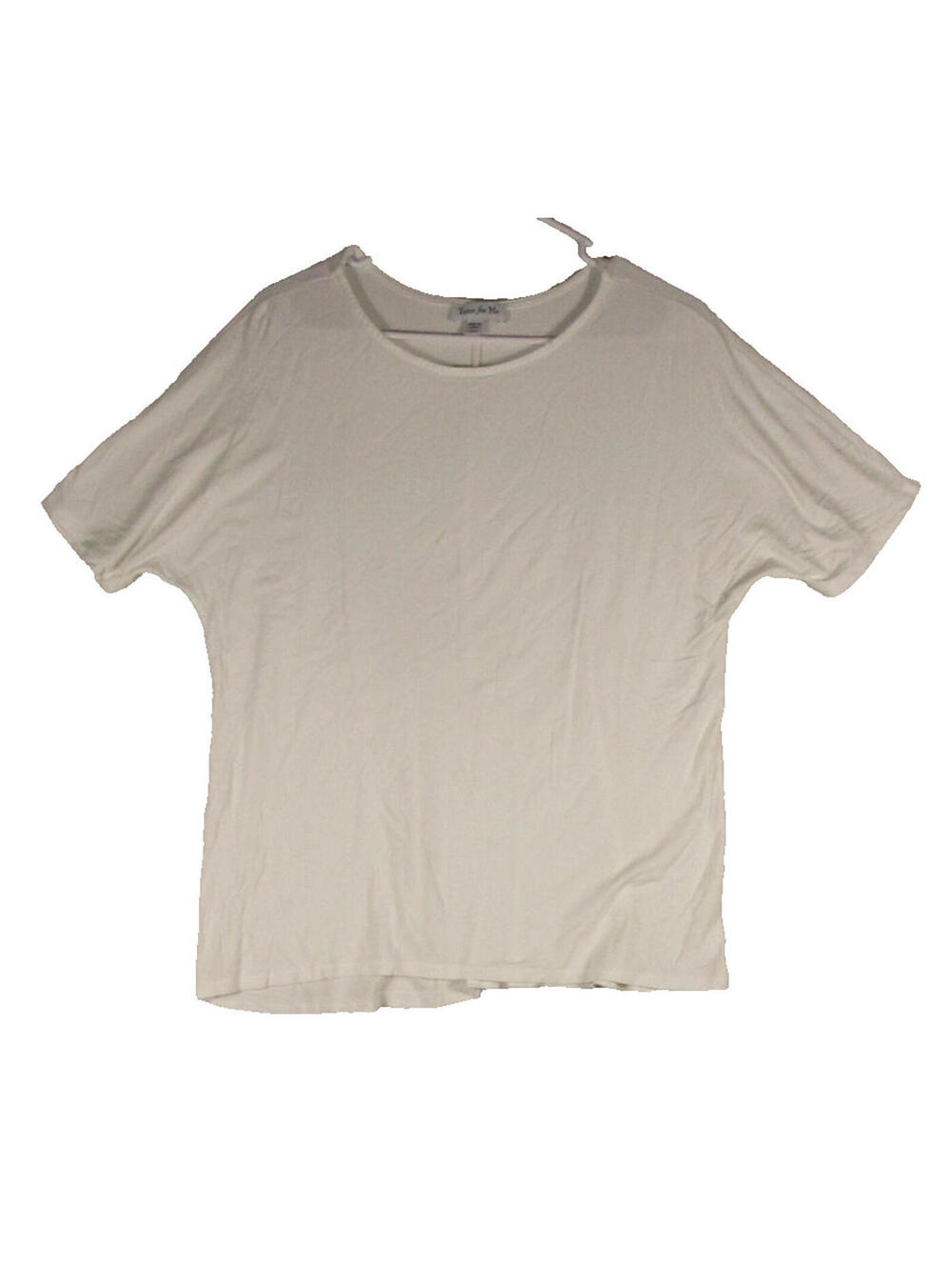 Time for Me Womens Stretch Crew Neck T-Shirt Top Short Sleeve Size M White